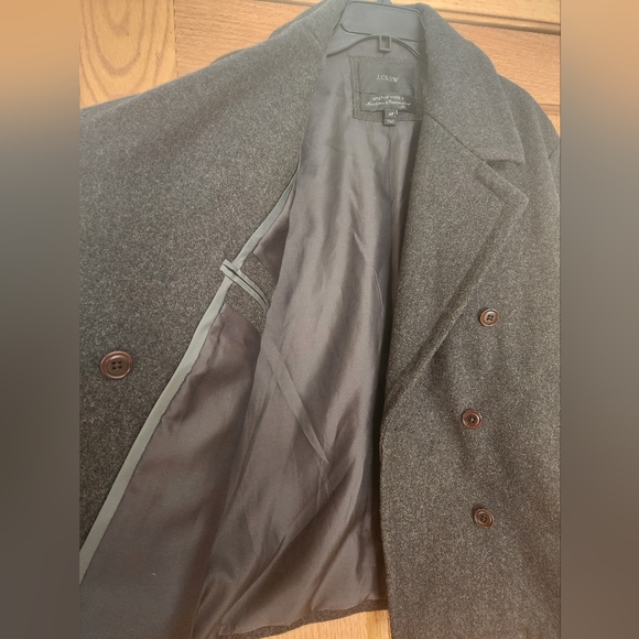 J Crew Melton Wool Coat, Heathered Grey Sz 10 Tall - Picture 6 of 10